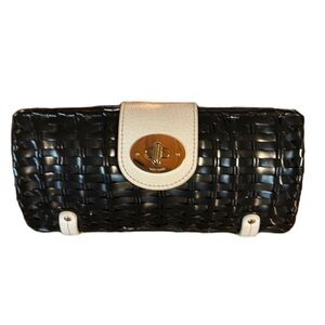 Kate Spade Jude Cherbourg black wicker bag. Cotton lining. Euc turn lock closure